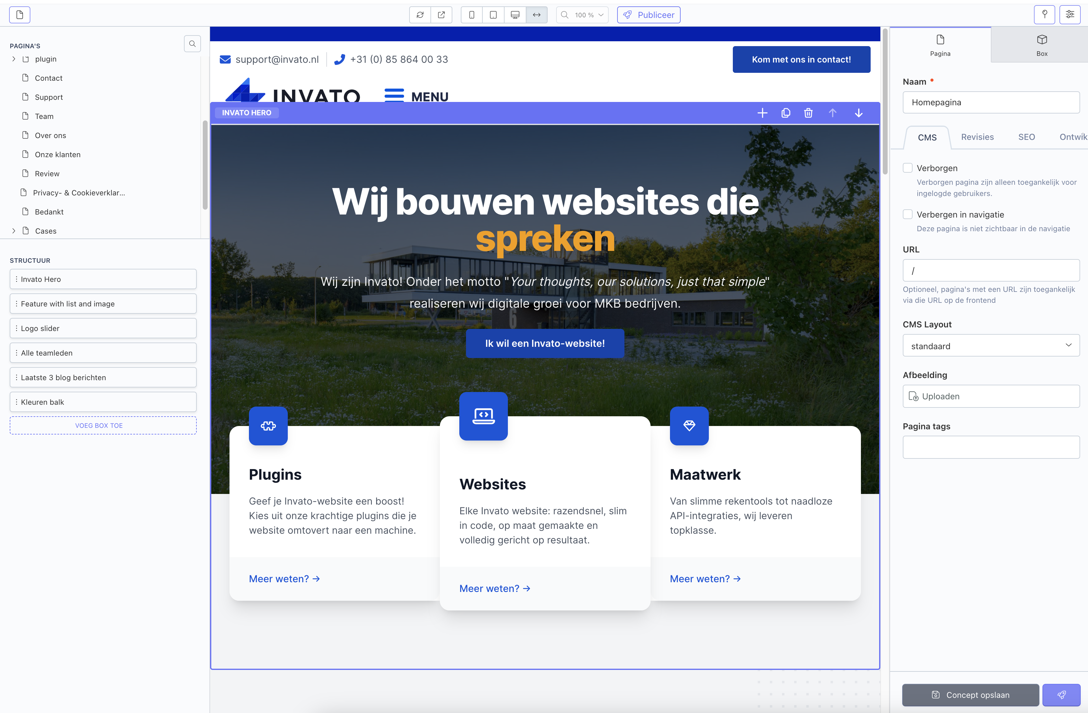 Stap over naar het nieuwe CMS